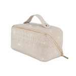 Keypower Large Capacity Glitter Sequin Cosmetic Bag Travel Makeup Bag Sparkly And Shiny Portable Toiletry Bag With Handle For Wo