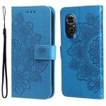 For Honor 50 Se Huawei Nova 9 Se 7-PETAL Flowers Embossed Flip Leather Phone Case Blue