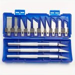 13-PIECE Precision Crafting Knife Set - Carbon Steel Blades Solid Alloy Handles For Model Making Scrapbooking & Art Projects