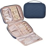 Belalife Travel Jewelry Organizer Portable Jewelry Storage Case For Earrings Rings Necklaces Bracelets Blue-gray