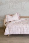 Pink Gingham Cotton Duvet Cover - Queen