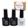 High Quality Uv/led Glam Gel Nail Polish Top Base &matt Coat - Set Of 3