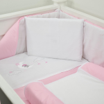 Cabbage Creek 5 Piece Cot Linen Set - Pink Sleepy Bear On Moon