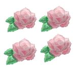 4PCS Big Pink Flower Rose Foil Balloons 32" 3D Floral Foil Balloon Centerpieces For Wedding Sweet 16 1ST Birthday Party Decor Mo