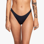 RVCA Womens French Solid Bikini Bottom Black - 10XL
