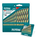 Total Tools Set Drill Bit Twist 19PCS Hss