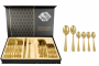 Luxury Gold Stainless Steel Cutlery Set - 24 Piece High Quality Polished.