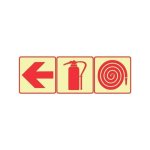 Sabs Red Arrow Left Fire Extinguisher + Fire Hose Photoluminescent Sign F5
