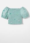 Cotton On Katelyn Short Sleeve Top - Barber Blue ditsy