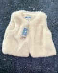 New Jacadi White Fleece Sleeveless Jacket 6M