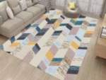 Smte 200CM By 150CM Modern 3D Geometric Design Area A46. X Rug With Keychain