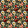Printed Runner Embroidery Flowers 1