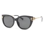Black Oval Temple Cateye Sunglasses