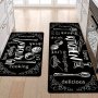 1PC Minimalist Letter Print Kitchen Mat Cartoon Pattern Bedroom Carpet Non-slip And Washable Floating Window Cushion Welcome Entrance Door Pad Suitable For Entryway Laundry