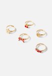 Cotton On Kids Ring Set - Varsity Red Mix Pack