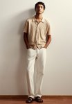 Regular Fit Textured-knit Shirt - Beige