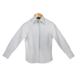 Ladies Oxford Blouse Short Sleeve Ll-ox Silver Sml