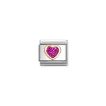 Composable Classic Link Heart Fuchsia Glitter