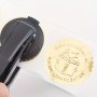 250 Stickers/roll Embossed Adhesive Blank Metal Golden Certificate Seal Embossed Aluminum Foil Adhesive Scallop Edge Adhesive Stamp Certificate Adhesive Paper (golden Silvery Red Blue Green)