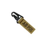 Blood Type Key Chain With Snaphook Ab Positive Coyote Brown - 1PC