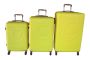 3-PIECE Abs Luggage Set With Floral Spinner Wheels & Lock-yellow/tan