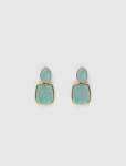 Elley Enamel Drop Earrings - 0 Duck Egg gold