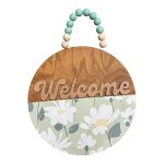Welcome Sign - Welcome Green With Daisies
