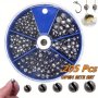 100/205PCS Premium Lead Sinkers With Convenient Storage Box - 5 Round Sizes For Accurate Casting And Deep Water Fishing