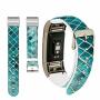 Leather Band For Fitbit Charge 3 Se Ecute Replacement Band Fitbit Charge 3 Leather Bands Strap For Fitbit Charge 3/CHARGE 3 Se -vintage Green Mosaic Band
