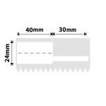 NB573 - - K3 Only - 40X24+30MM - 1 110 White Cable Labels