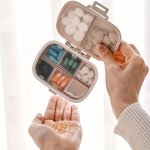 Portable Pill Organizer Case With Compartments - Eco-friendly Medicine Storage Box For Pills And Vitamins Compact Travel Pill Di