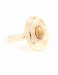 Goldair Gold Stone Oval Statement Ring - M l