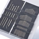 55PCS Hand Sewing Needle Set Silvery - Stainless Steel Embroidery & Tailoring Tools For Diy Clothing Repair