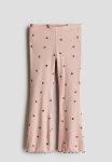 Flared Leggings - Light Dusty Pink Strawberries