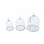 3 Piece Mesh Cake Storage Dome Set Silver