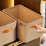 Extra-large Classic Style Canvas Storage Bins With Handles - Perfect For Clothes Pants Toys & More - Ideal For Home Kitchen And