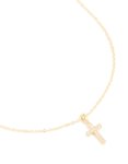 Goldair Gold Plated Cubic Zirconia Cross Pendant Necklace
