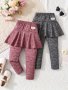2pcs Label Patched Skirt Pants For Girls Casual And Stylish Versatile Trousers Summer Gift Girls' Clothing Culotte