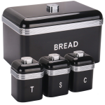 Retro Deluxe Bread Bin And Three-piece Canister Set-bread Box
