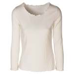 Bloom Frilled Edge Ribbed Top - Cream L xl