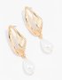 Goldair Gold Oval Pearl Drop Earrings