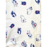 Swaddle Blanket For Newborns - Cream yellow With Blue Cats