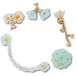 Blue Dainty Floral 5 Pack Jibbitz - Multi Osfa