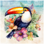 Fabric Paint Panel Toucan Bird