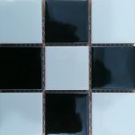 Porcelain Mosaic Tile Black And White Chess 15 X 15CM