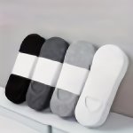 5 Or 10 Or 12 Or 15 Or 20 Or 30 Pairs Of Men's Solid Color Anti Odor & Sweat Absorption No-show Socks Comfy