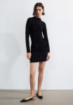 Gathered Jersey Dress - Black