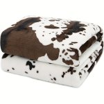 1PC Cow Printed Blanket Warm Cozy Soft Throw Blanket For Couch Bed Sofa Birthday Gift