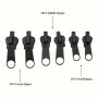6pcs Zipper Repair Kit - Instant Fix With Multiple Sizes Black Replacement Zippers For Sewing & Knitting