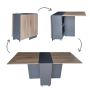 Folding 4 In 1 Console Desk Table On Wheels - 2 Tone Midnight/mystic River